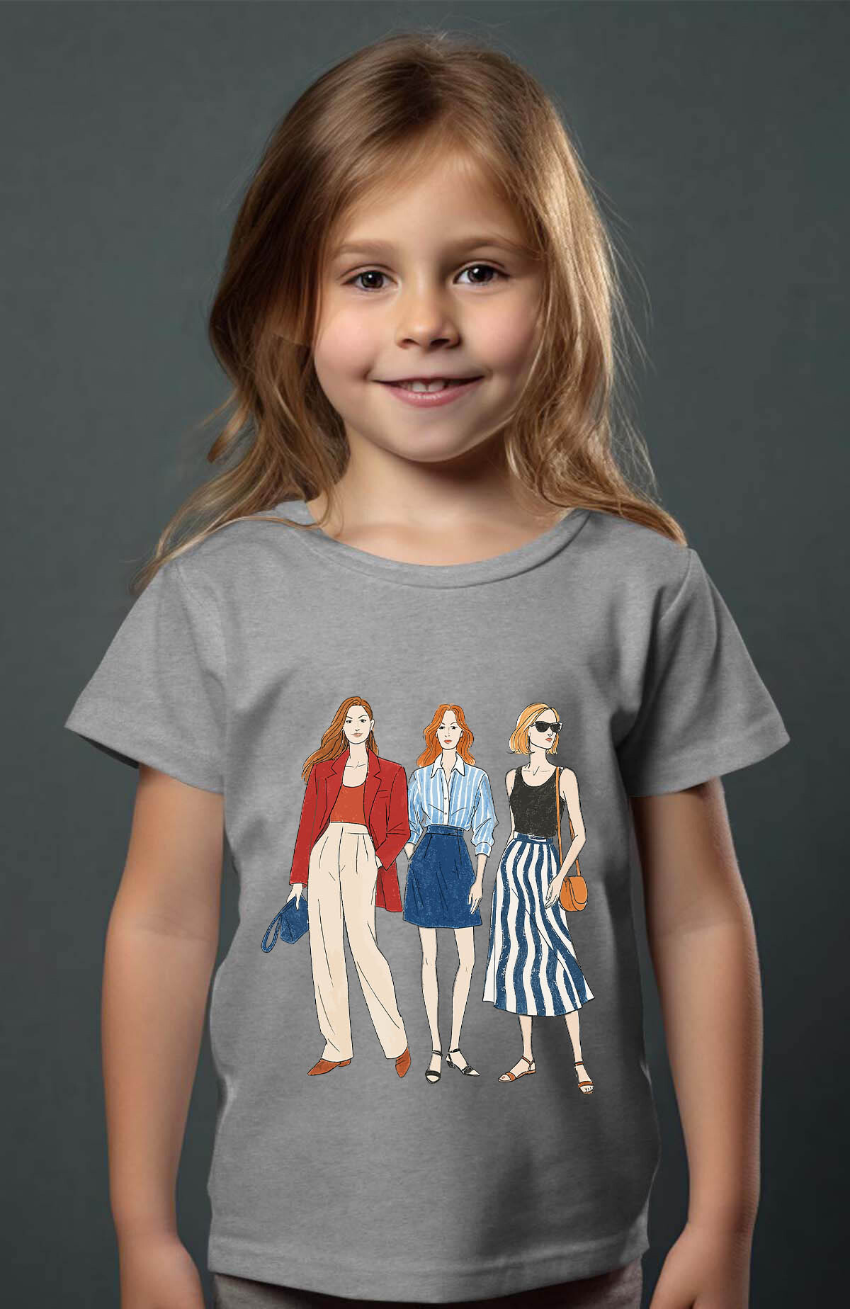Großhändler I.A.L.D FRANCE - Drei Stift - Mädchen t -Shirt