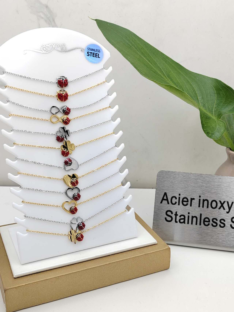 Mayorista I.L JOLI B - FOLLETO DE 12 PULSERAS INFANTILES DE ACERO INOXIDABLE