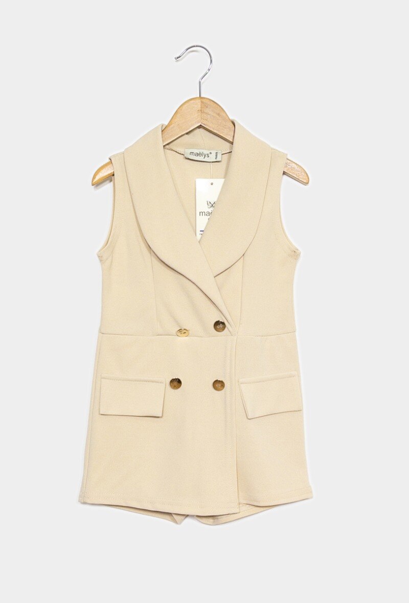 Mayorista IDEAL OUTFIT - Mono corto liso con botones