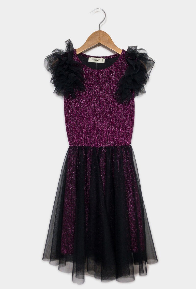 Grossista IDEAL OUTFIT - Abito brillante con tulle per festa