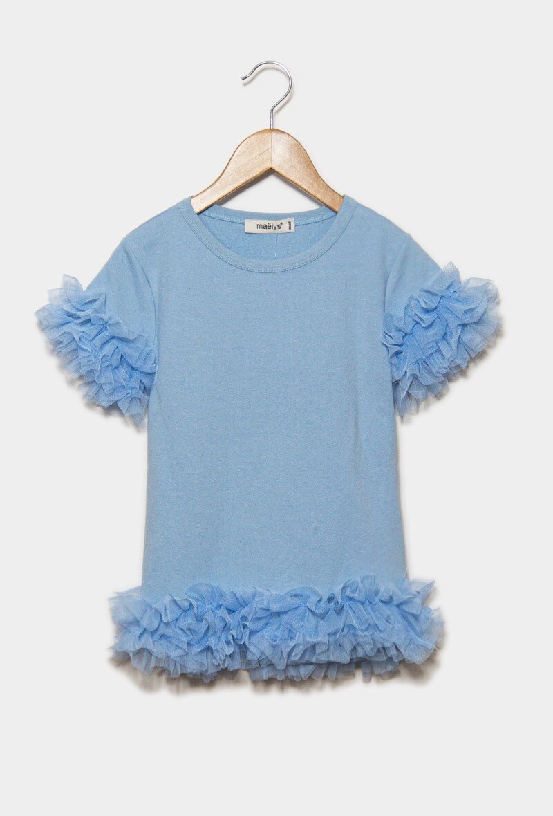 Wholesaler IDEAL OUTFIT - Basic tulle details t-shirt