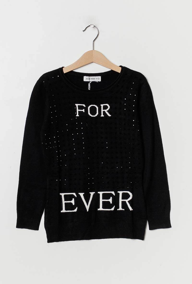 Grossiste Jolie Angel - Pull FOREVER avec strass
