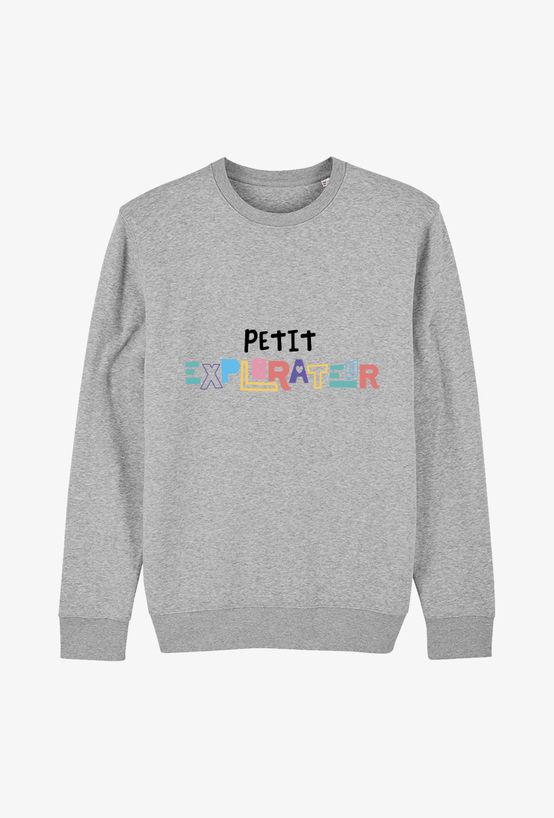 Grossiste Kapsul - Sweat enfant Gris - Petit explorateur
