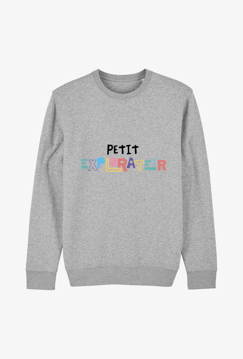 Grossiste Kapsul - Sweat enfant Gris - Petit explorateur