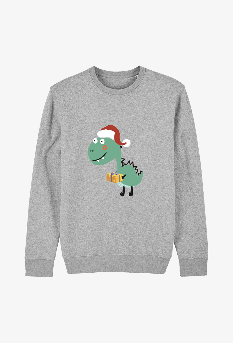Grossiste Kapsul - Sweat enfant Gris - Dino Noël