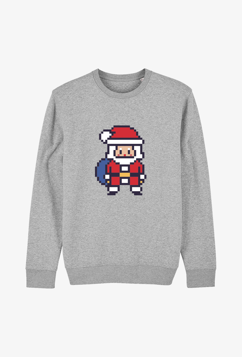 Grossiste Kapsul - Sweat enfant Gris - Pixel Santa