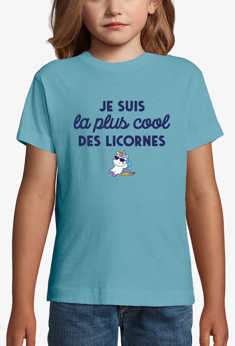 Grossiste Kapsul - T-shirt  Enfant fille  - Je suis la plus cool des licornes