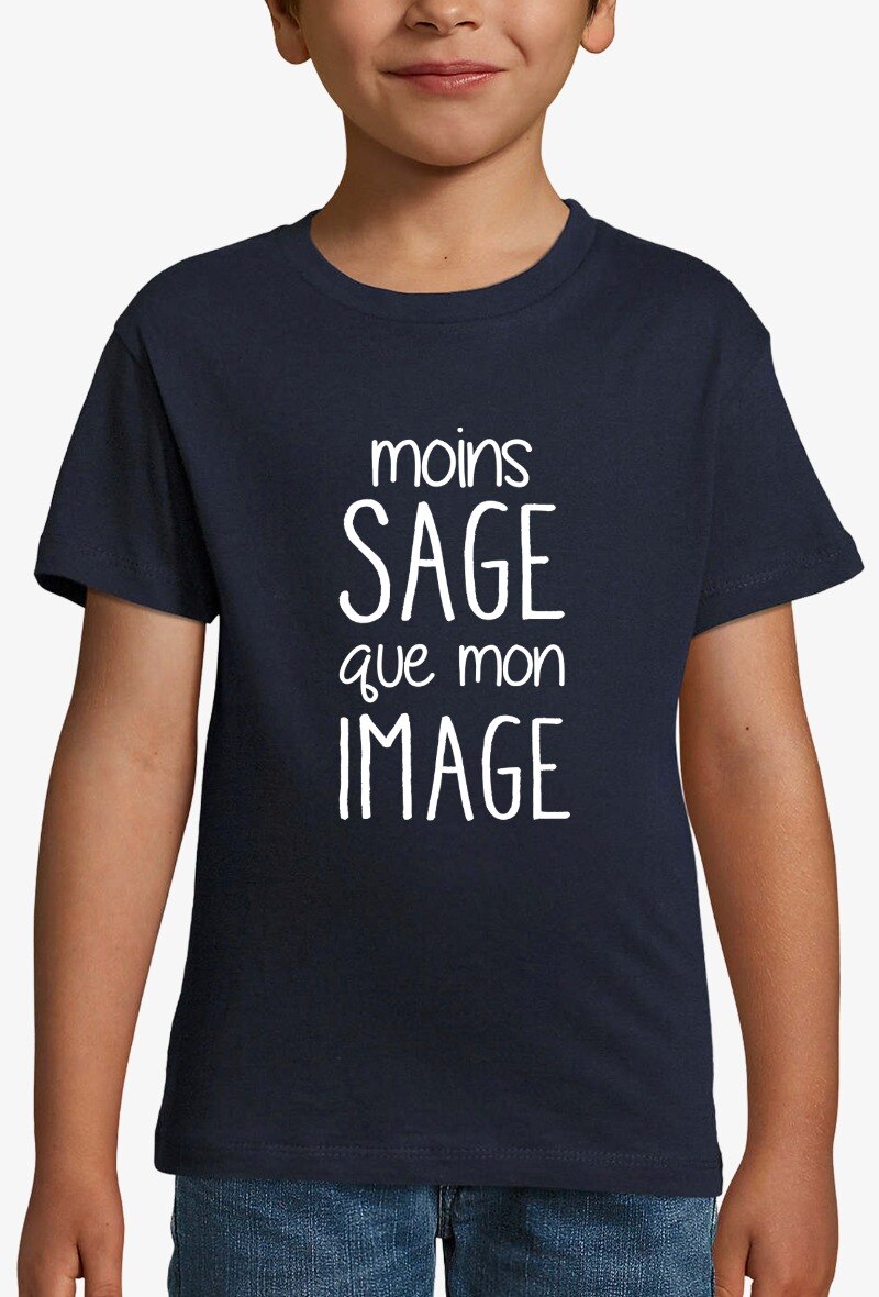 Grossiste Kapsul - T-shirt  enfant garçon - Moins sage que mon image