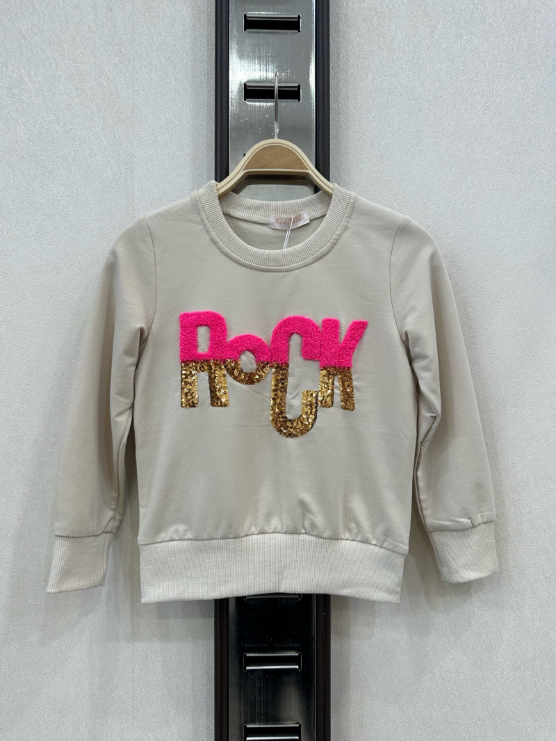 Mayorista KIDS STAR - Sudadera infantil con inscripción "Rock" en lentejuelas
