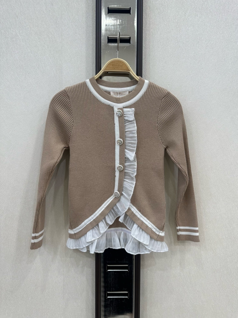 Mayorista KIDS STAR - Cárdigan infantil con botones decorativos y elegantes volantes