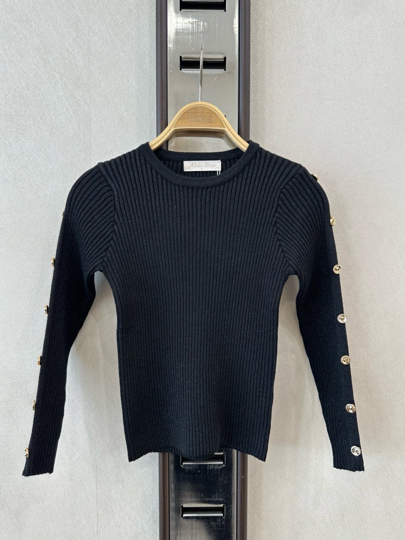 Grossiste KIDS STAR - Pull côtelé enfant avec boutons décoratifs sur les manches