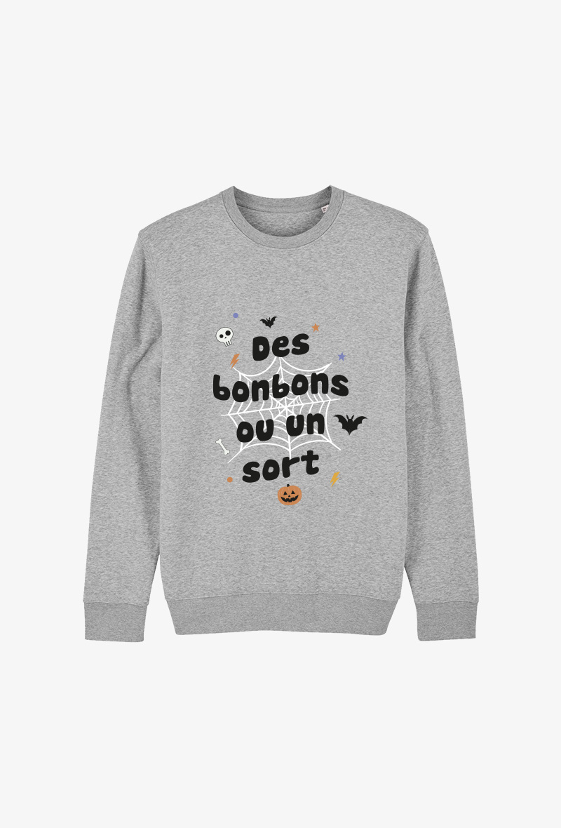 Grossiste Koloris - Sweat enfant Gris - Un bonbon pour un sort