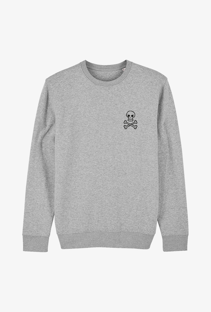 Grossiste Koloris - Sweat enfant Gris - Tête de mort