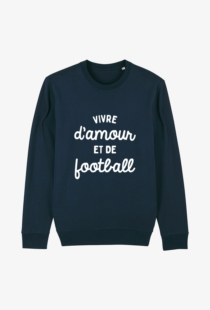 Grossiste Koloris - Sweat enfant Marine - Vivre d’amour et football