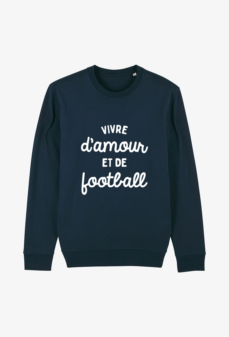 Grossiste Koloris - Sweat enfant Marine - Vivre d’amour et football