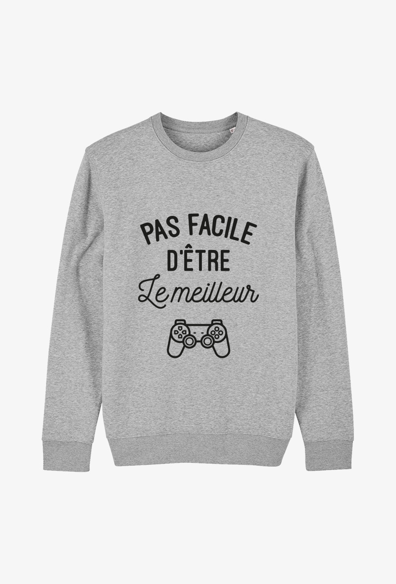 Grossiste Koloris - Sweat enfant Gris - Pas facile d'être le meilleur