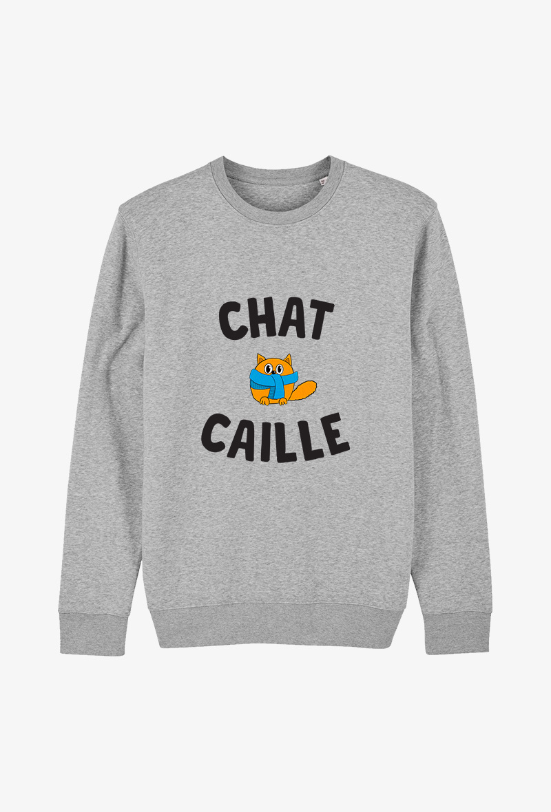 Grossiste Koloris - Sweat enfant Gris - Chat caille