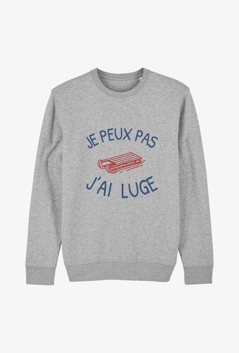 Grossiste Koloris - Sweat enfant Gris - J'peux pas j'ai luge