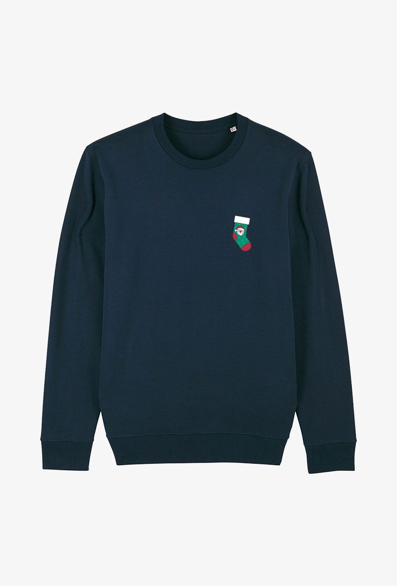 Grossiste Koloris - Sweat enfant Marine - Chaussette Noël