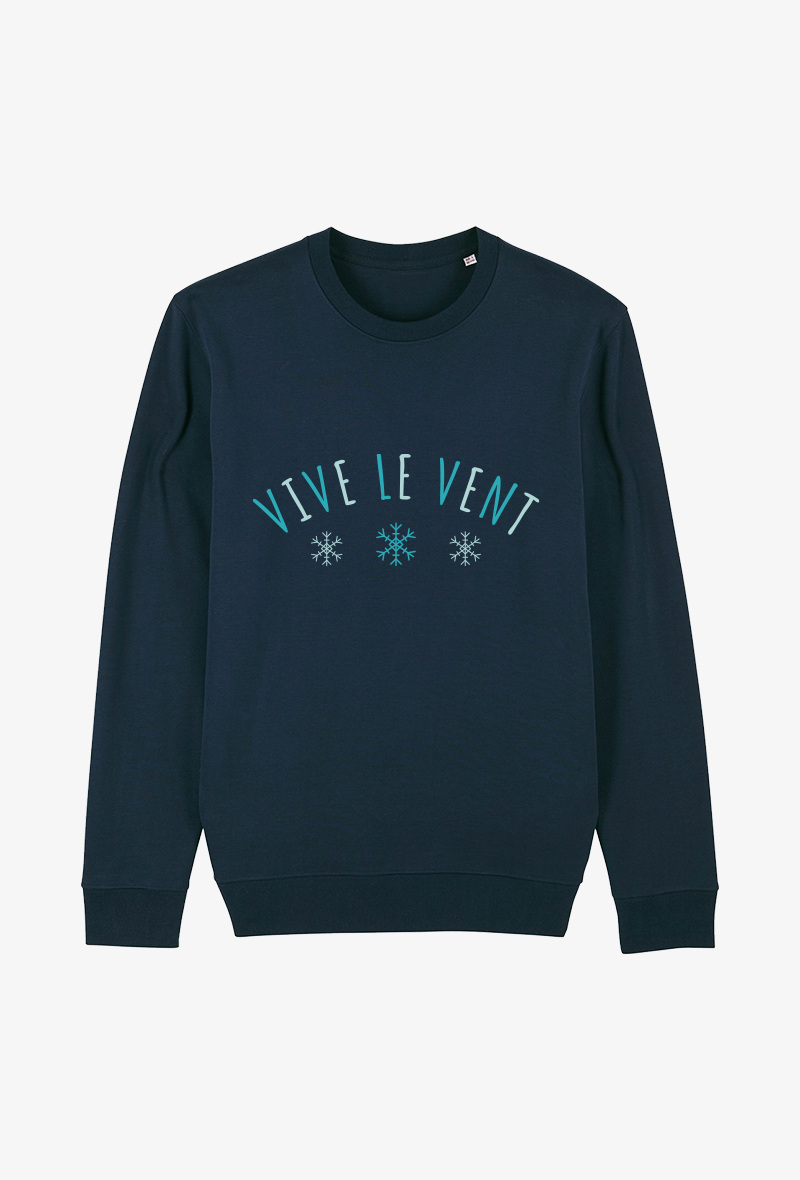 Grossiste Koloris - Sweat enfant Marine - Vive le vent