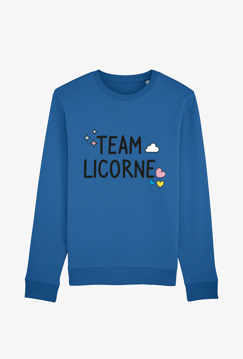 Grossiste Koloris - Sweat enfant bleu royal - Team licorne