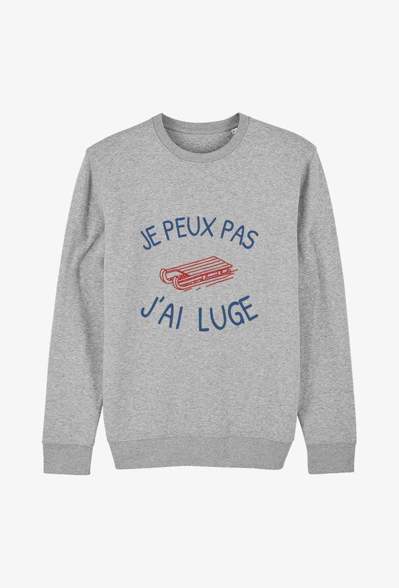 Grossiste Koloris - Sweat enfant Gris - je peux pas j'ai luge