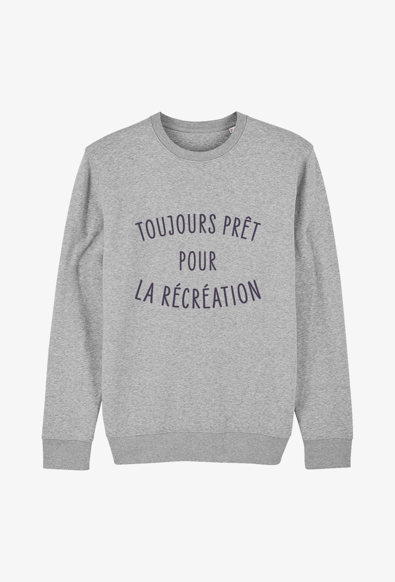Grossiste Koloris - Sweat enfant Gris - Toujours prêt pour la récréation