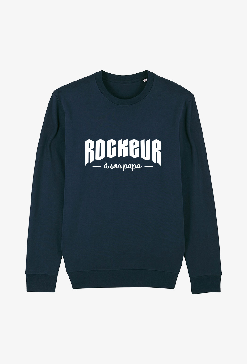 Grossiste Koloris - Sweat enfant Marine - Rockeur à son papa