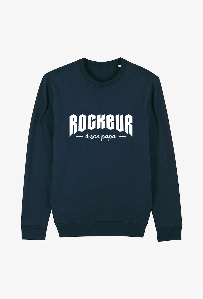 Grossiste Koloris - Sweat enfant Marine - Rockeur à son papa