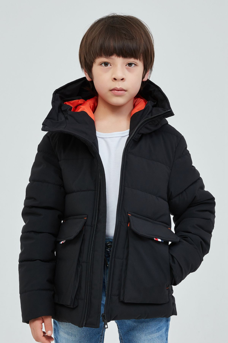 Wholesaler KYMAXX - Children's parka with straight cut, water-repellent high collar