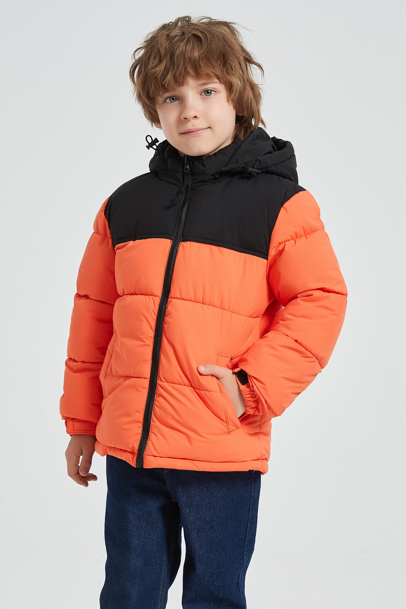 Mayorista KYMAXX - Chaqueta acolchada infantil de manga larga con capucha desmontable