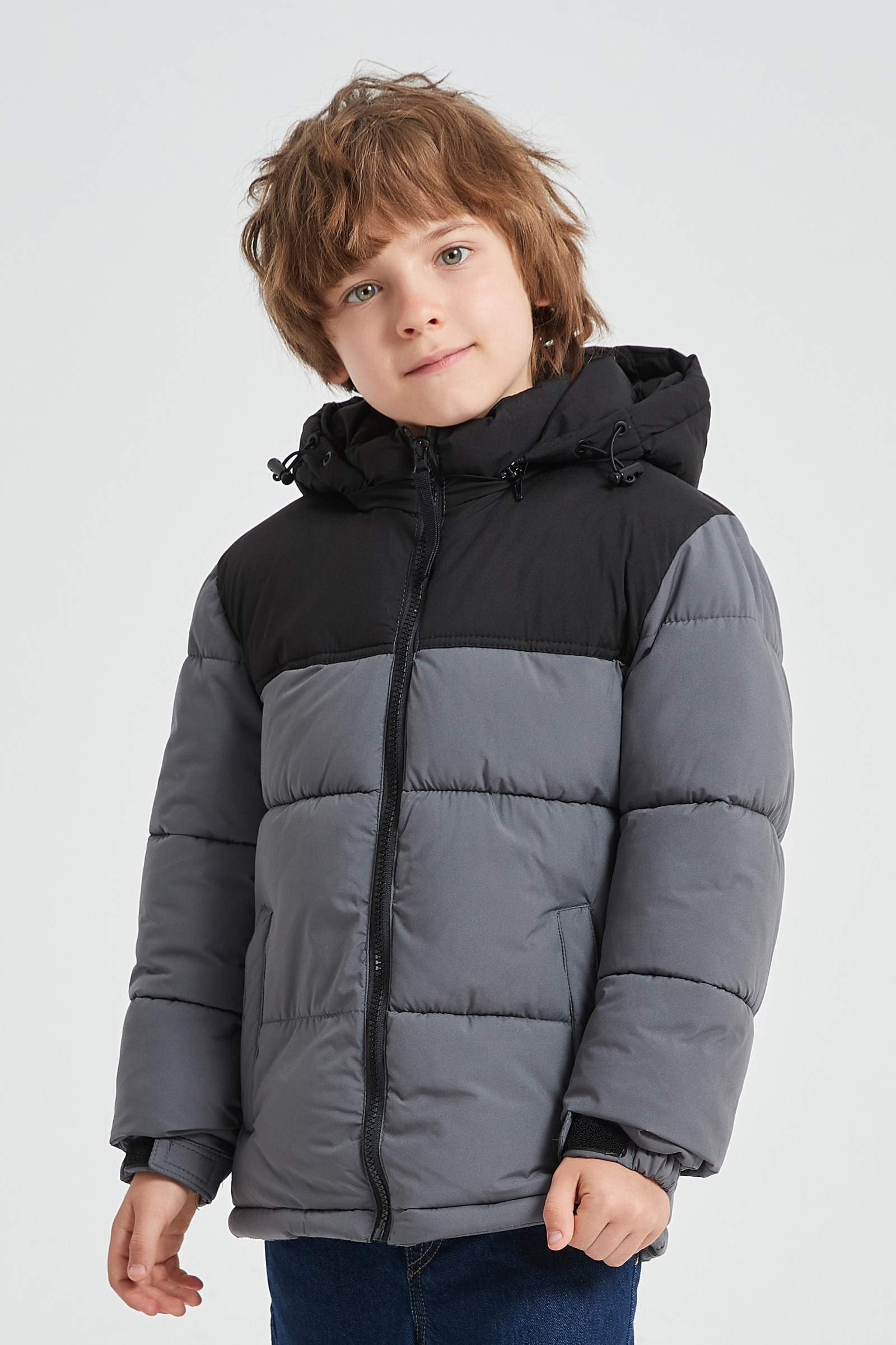 Mayorista KYMAXX - Chaqueta acolchada infantil de manga larga con capucha desmontable