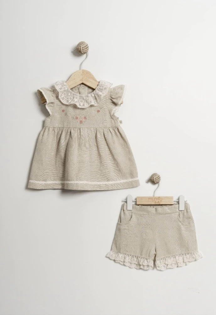 Wholesaler Lara Kids - LINEN TUNIC SET Wholesaler Lara Kids - LINEN TUNIC SET