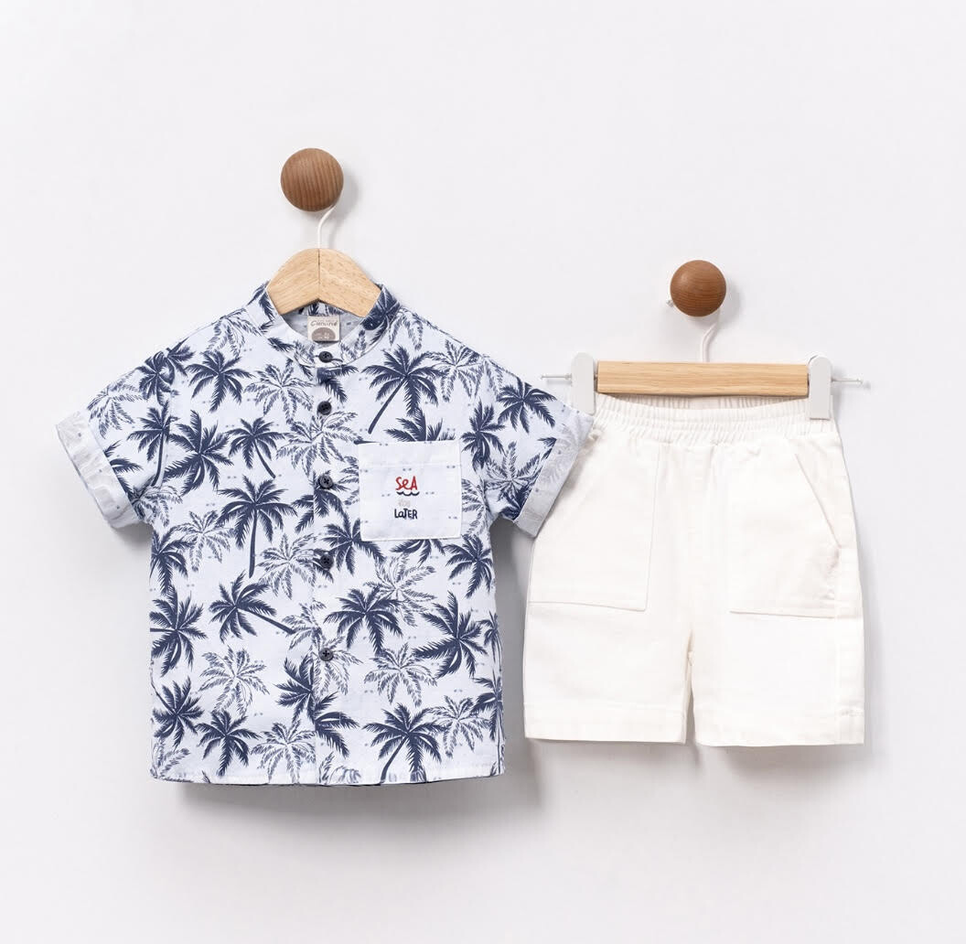 Grossiste Lara Kids - ENSEMBLE CHEMISE SHORT