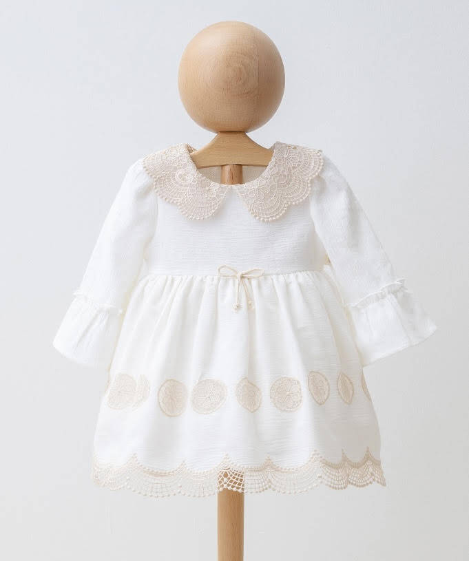 Wholesaler Lara Kids - LACE COLLAR DRESS