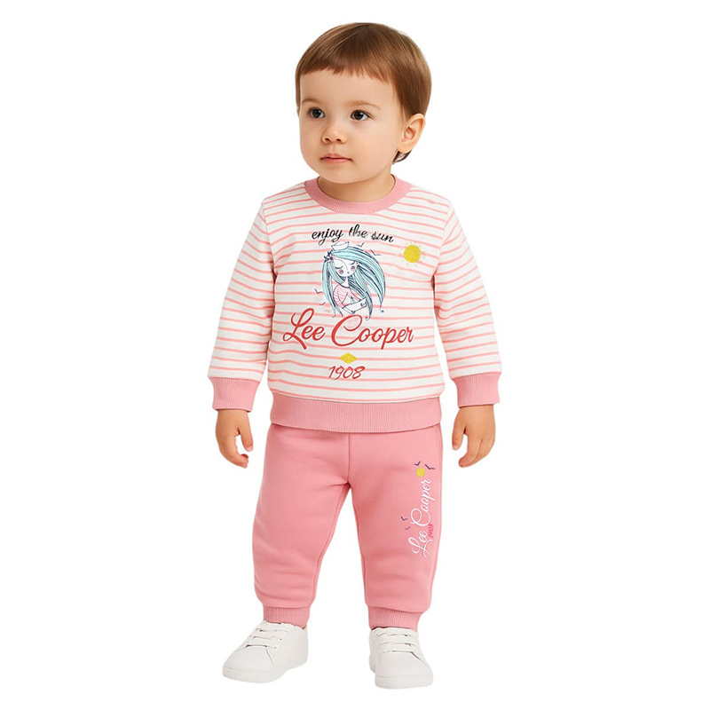 Großhändler Lee Cooper - Lee Cooper Baby-Mädchen Sweatshirt und Jogginghose Set
