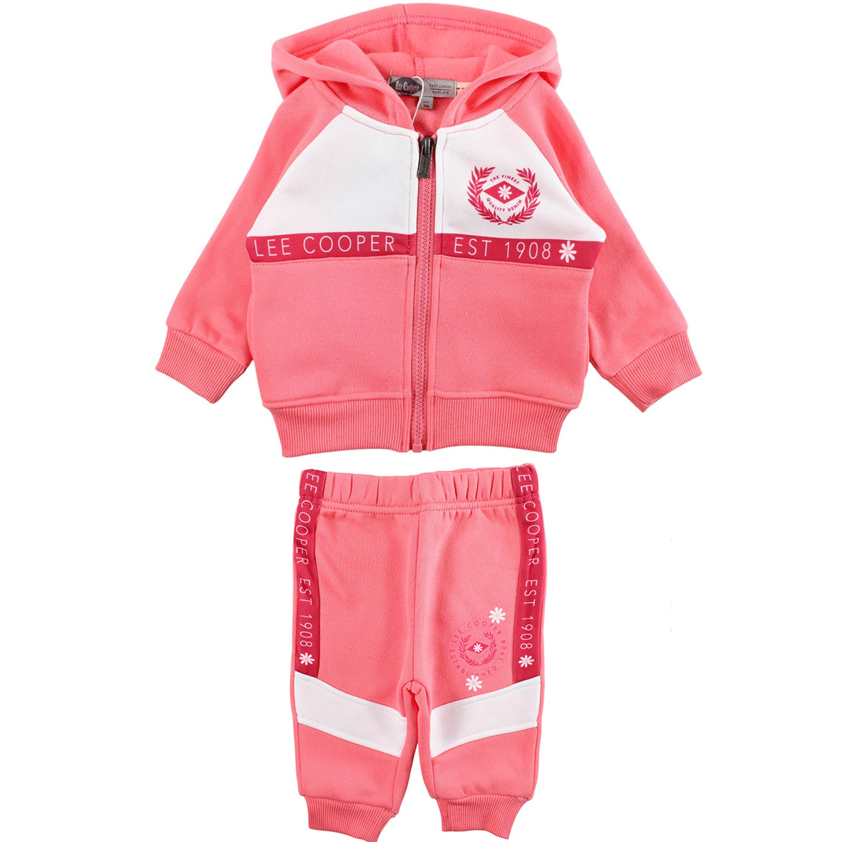 Großhändler Lee Cooper - Baby-Mädchen Kapuzenjacke und Jogginghose Set