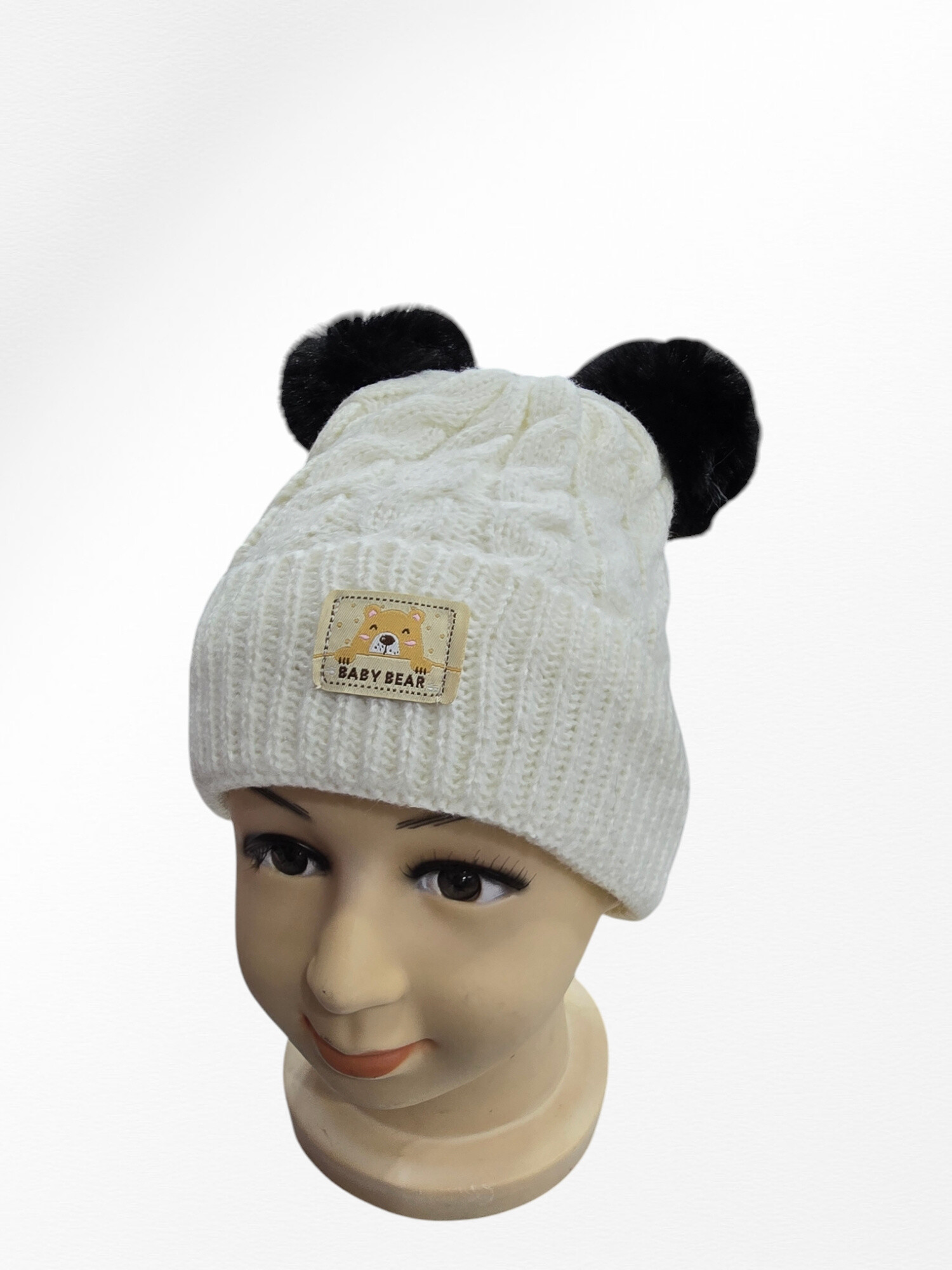 Teddybär-Kindermütze - Weiß - 2 - Großformat