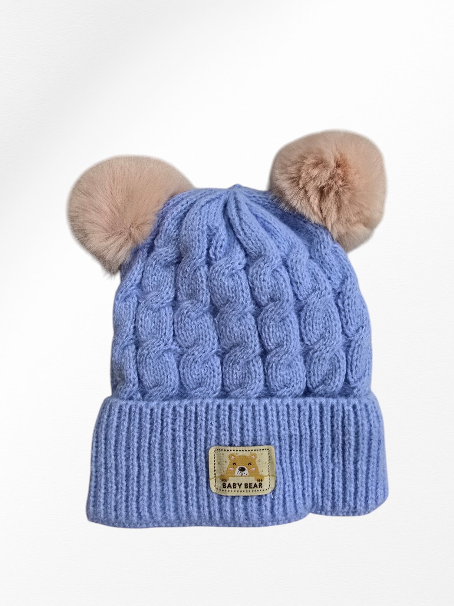 Teddybär-Kindermütze - Himmelblau - 1 - Großformat
