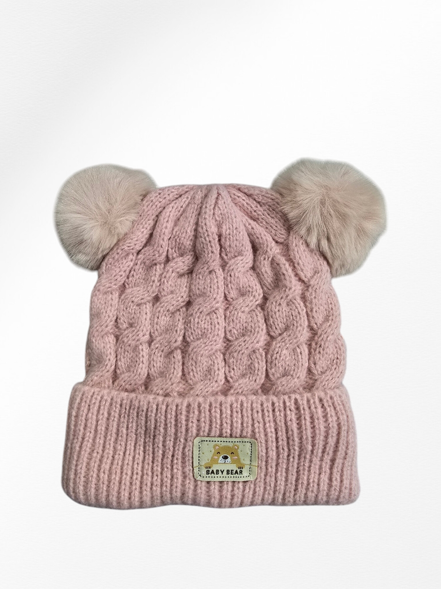 Teddybär-Kindermütze - Rose Schatten 1 - Miniaturansicht