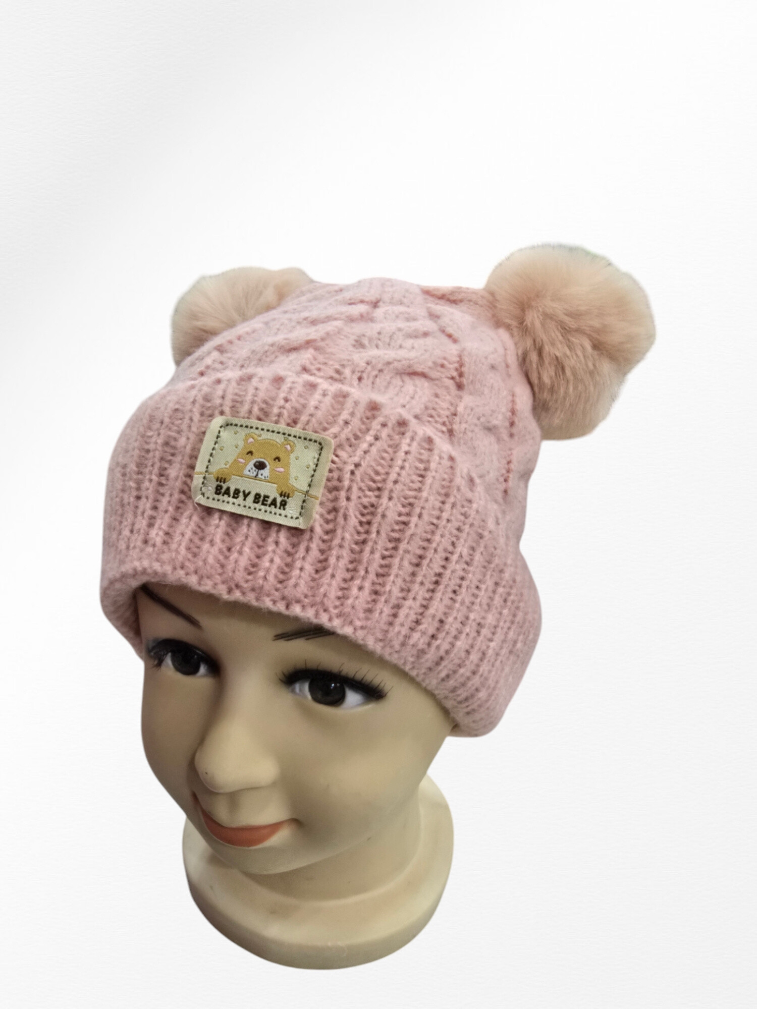 Teddybär-Kindermütze - Rose Schatten - 2 - Großformat