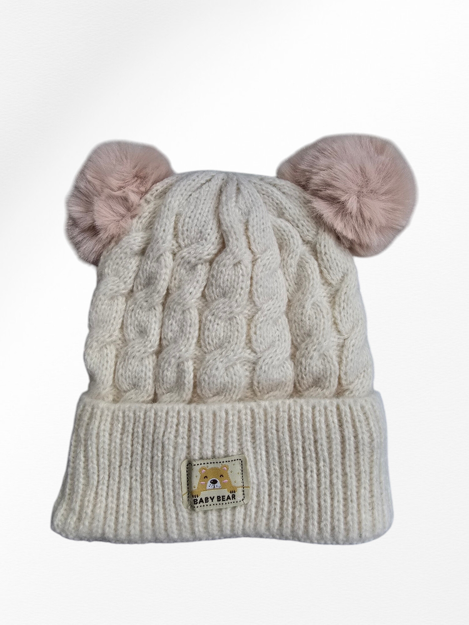Teddybär-Kindermütze - Ecru 1 - Miniaturansicht