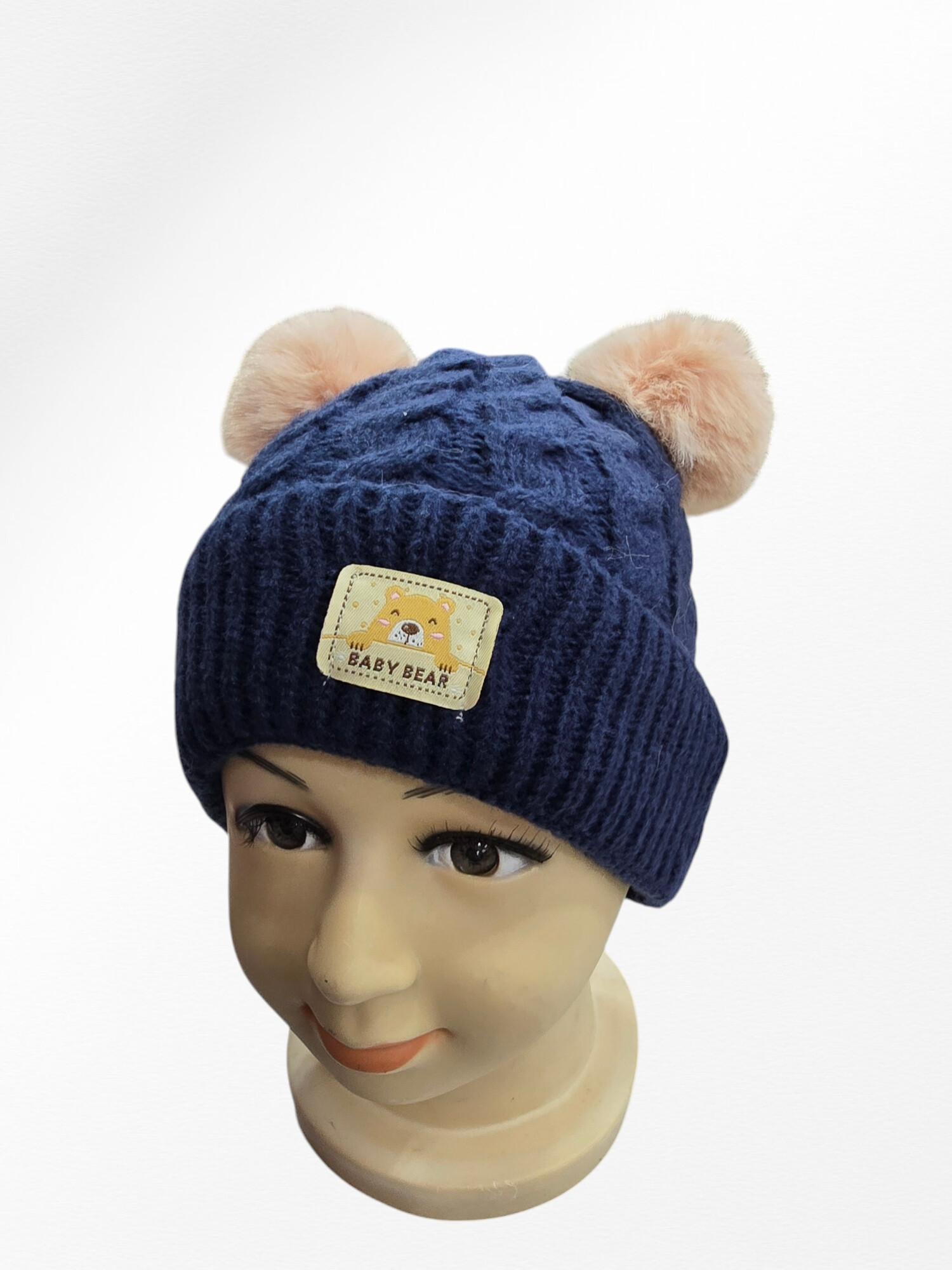 Teddybär-Kindermütze - Marineblau 2 - Miniaturansicht