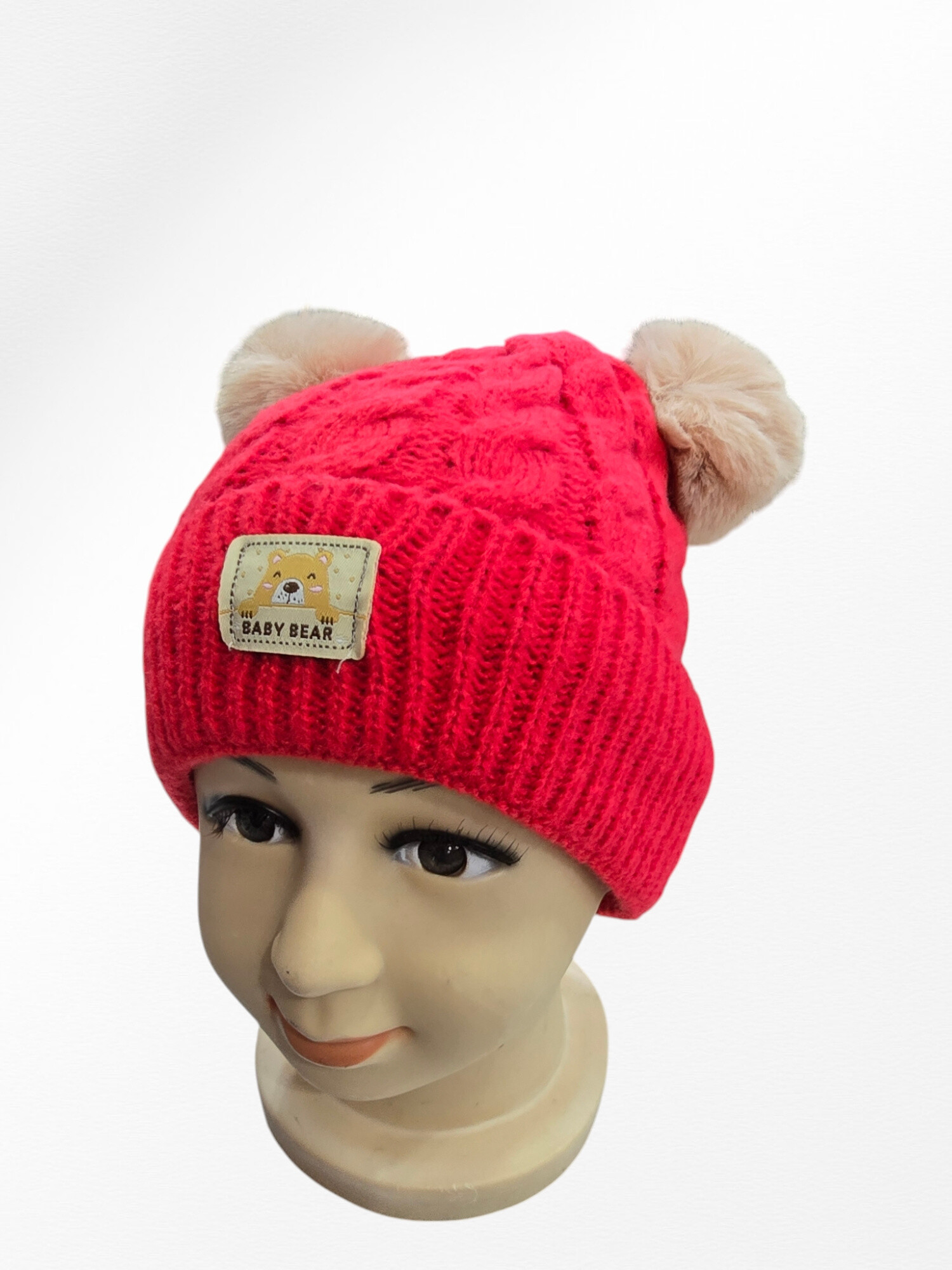 Teddybär-Kindermütze - Rot - 2 - Großformat