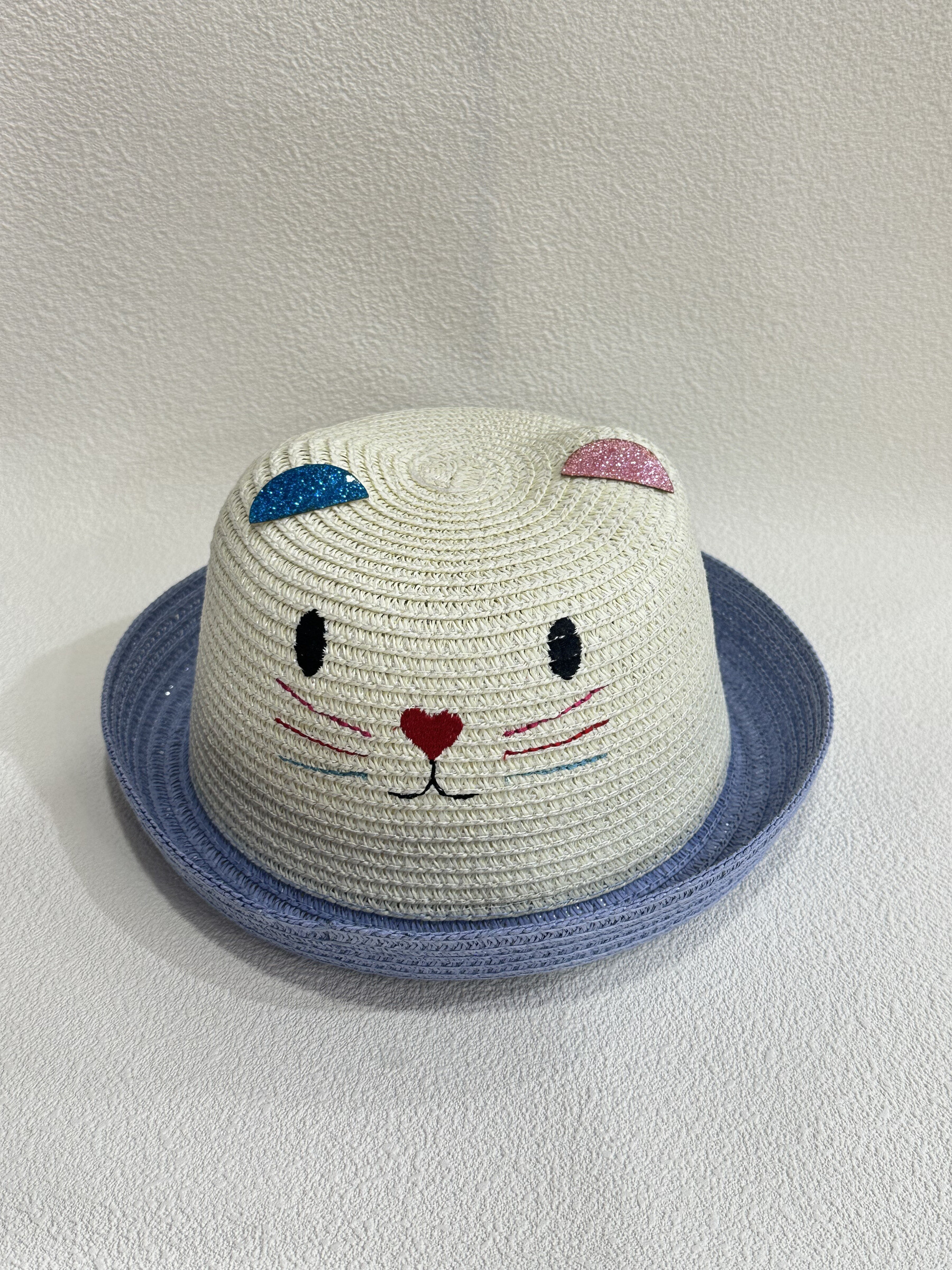 Runde "Katze" Hut - Himmelblau - 1 - Großformat