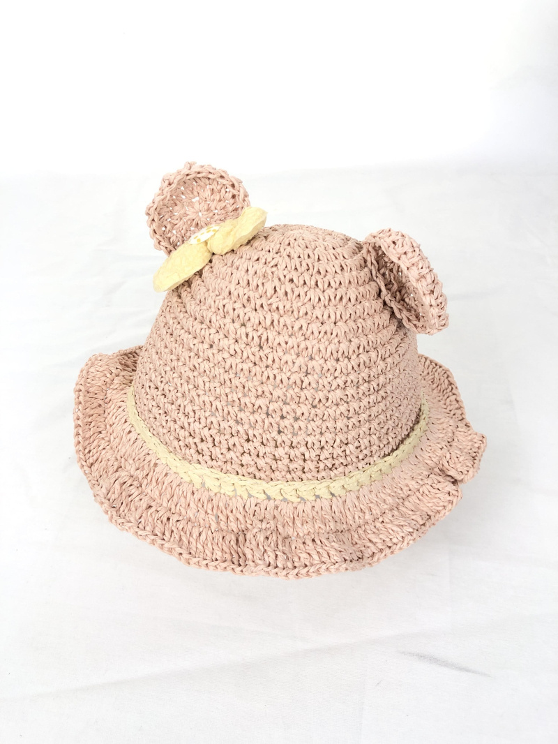 Wholesaler Lidy's - Children's woven straw hat with bear ears