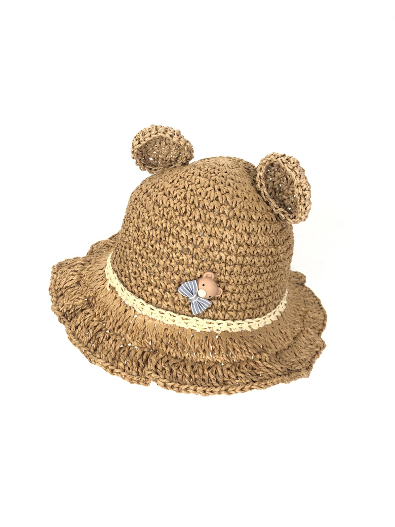 Wholesaler Lidy's - Children's woven straw hat with bear ears