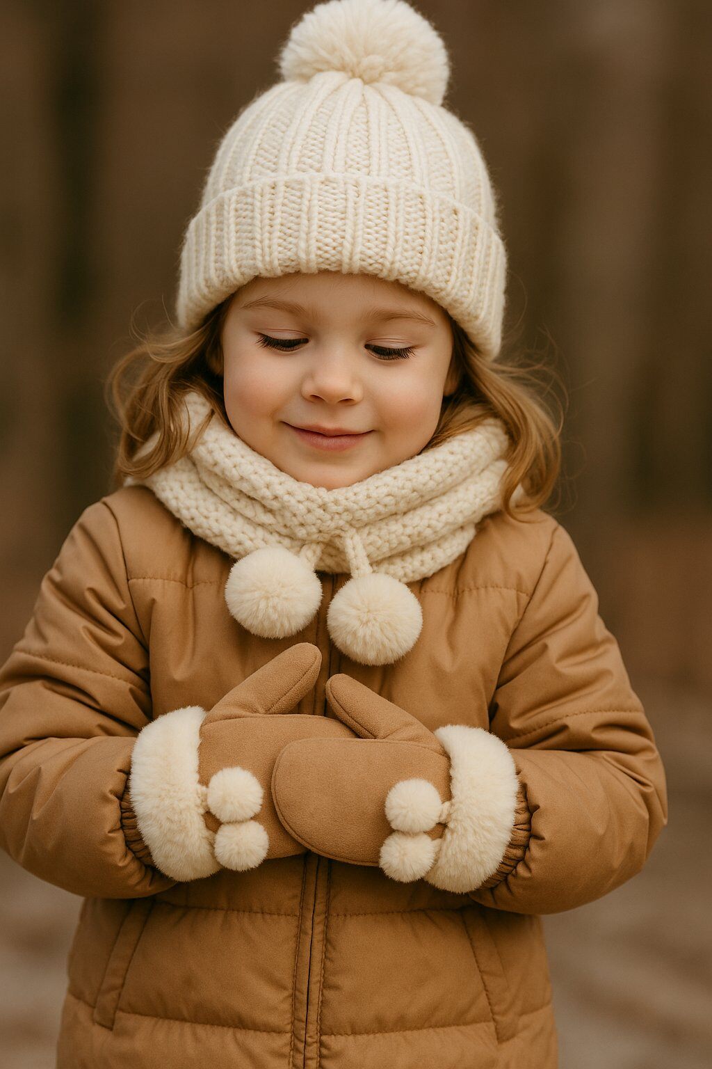 Wholesaler Lidy's - Children's mitten glove with pompom