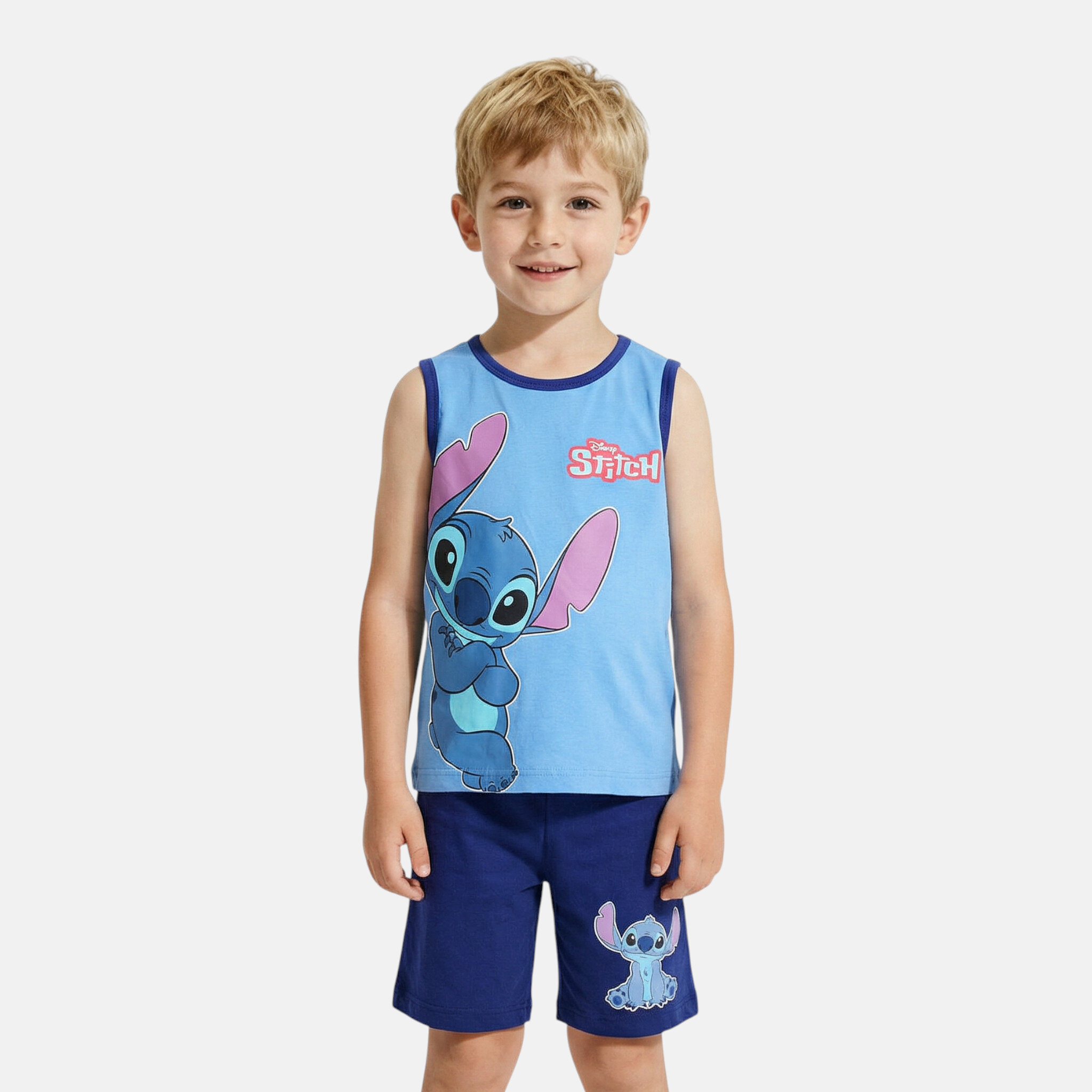 Großhändler Lilo & Stitch - Jungen Lilo und Stitch Tanktop und Shorts Set auf Bügel