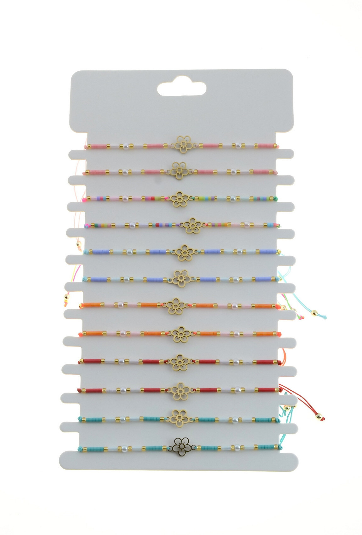 Großhändler LILY CONTI - Verstellbare Armbänder mit schiebetlosen rostfreien Stahlköpfen von 12 Armbändern